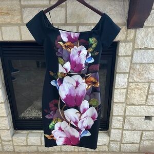 Floral Black Dress
